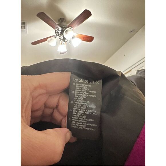 H&M purple fuchsia Wool Blend Peacoat Size 8 - Picture 4 of 4